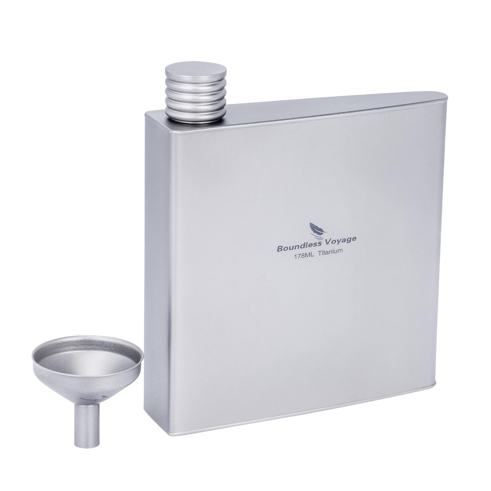 

Boundless Voyage Titanium Hip with for and Alcoholic Includes Storage Flask, Delta-Shaped, 178ml, Funnel, Lightweight, Durable, Rust-Resistant,