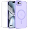 Case for iPhone 17th, with Camera Protection and Magnetic Ring - Purple - 2 Tempered Glasses