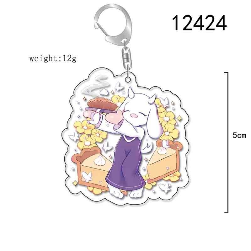 Game anime Undertale Frisk Sans Toriel Papyrus Undyne Acryl sleutelhanger Cartoon Tas hanger Fans Festival Cadeaus Fabriek groothandel 6 cm beige