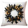 New Christmas Pillowcase High-end Light Luxury Black Gold Color Printing Home Cushion Pillowcase