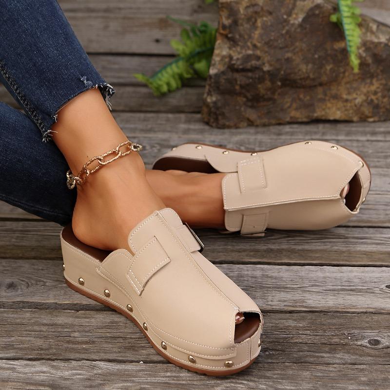 Summer New Women's Slippers Platform Sport Slippers Luxury Leather Casual Slippers Designer Fish Mouth Sandals for Women