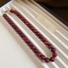 Colorful Elegant Bead Collarbone Chain Vintage Round Acrylic Bead Choker Delicate Neck Accessory for Prom Wear