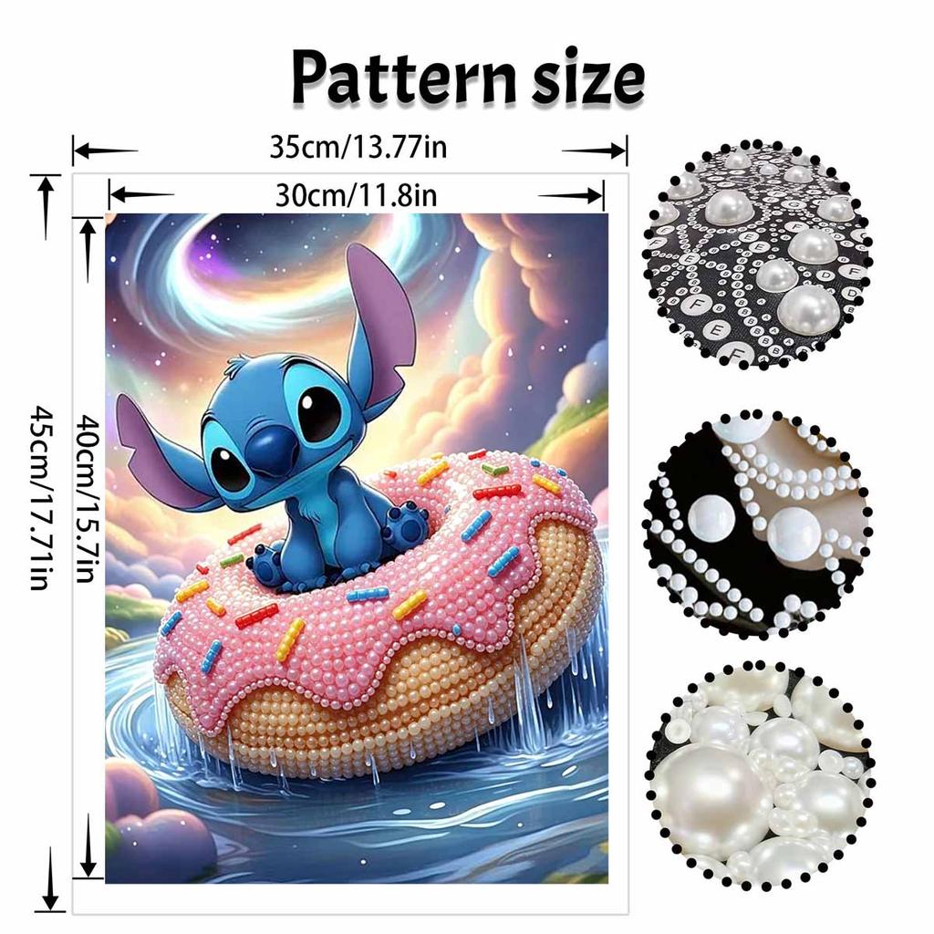 Disney Pearl Painting Handmade Stitch Donut Pearl Kit Home Decoration Painting
