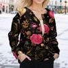 Women's Fashion Valentine's Day Printed Long Sleeve Cardigan Button Jacket