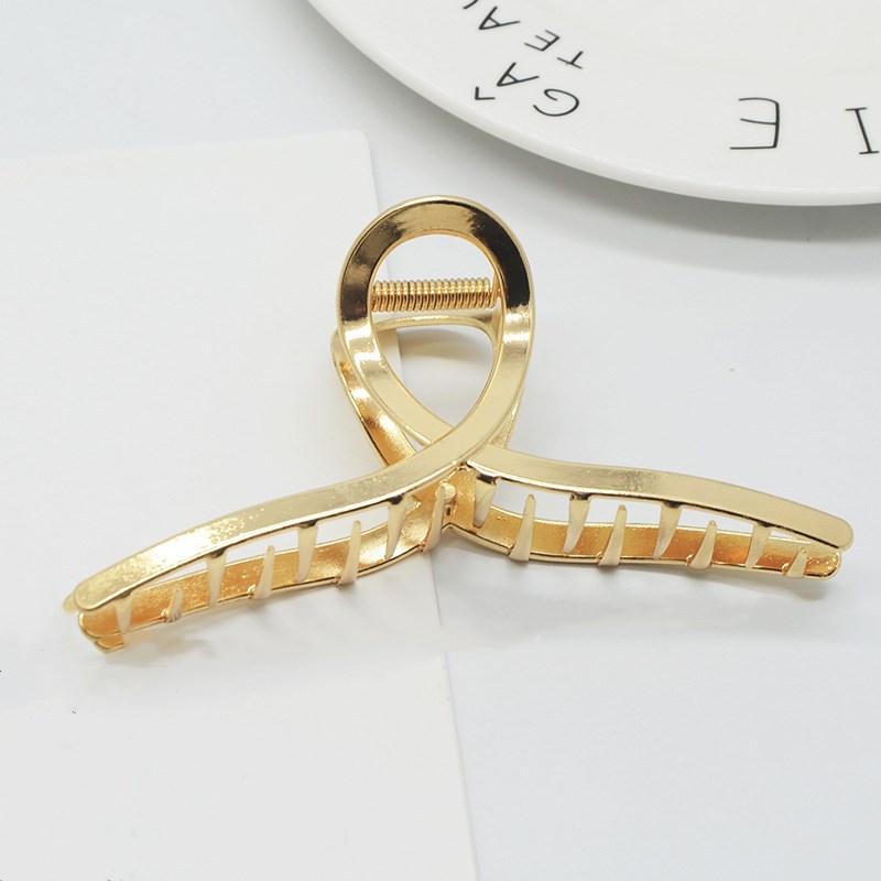 New Women Elegant Gold Hollow Geometric Metal Hair Claw Vintage Crab Hair Clips Headband Hairpin Fashion Hair Accessories