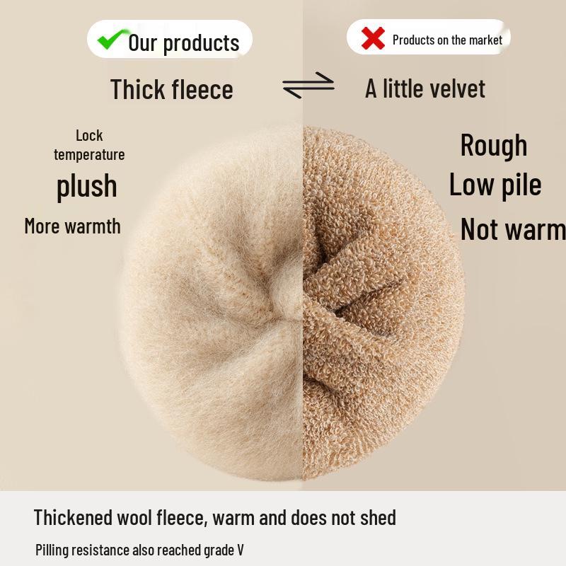 Women's Wool Over-the-Knee Fleece-Lined White Socks - Imitation Cashmere Long, Maternity Plus Size, Thick, Warm, Autumn & Winter Style