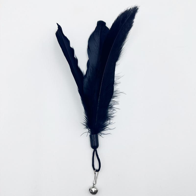 Popular Cat Teaser Accessory: Large Fluffy Feather with Bell Replacement