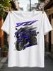 R1 Purple Sport Motorcycle GraphicDynamic Bike Illustration Violet Paint Strokes and Racing Marks  Unisex All T-Shirt
