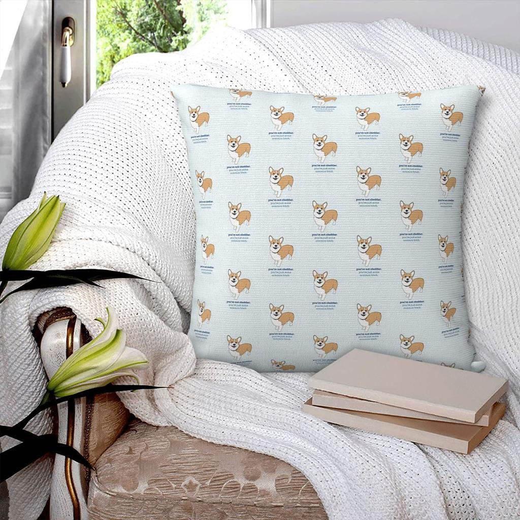 Brooklyn Cheddar Square Pillowcase Pillow Cover Polyester Cushion Zip Decorative Comfort Throw Pillow for Home Sofa