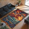 Horse Theme Crystal Velvet Floor Rug Personalized Custom Name Text Warm Carpet Home Decoration