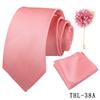 Men's Wine Red Striped Tie, Pocket Square & Brooch Set for Weddings & Banquets