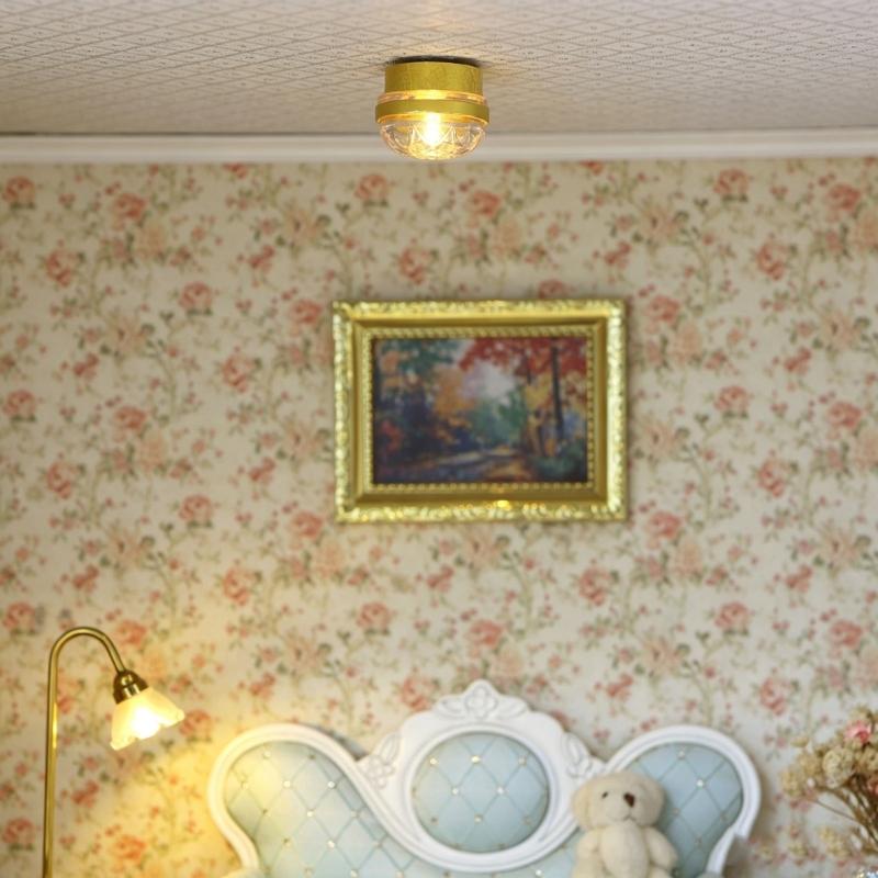 Living Room Ceiling Lamp Furniture Doll House Miniature Pretend Play Accessories Life Scene Role Play Hobby Collection