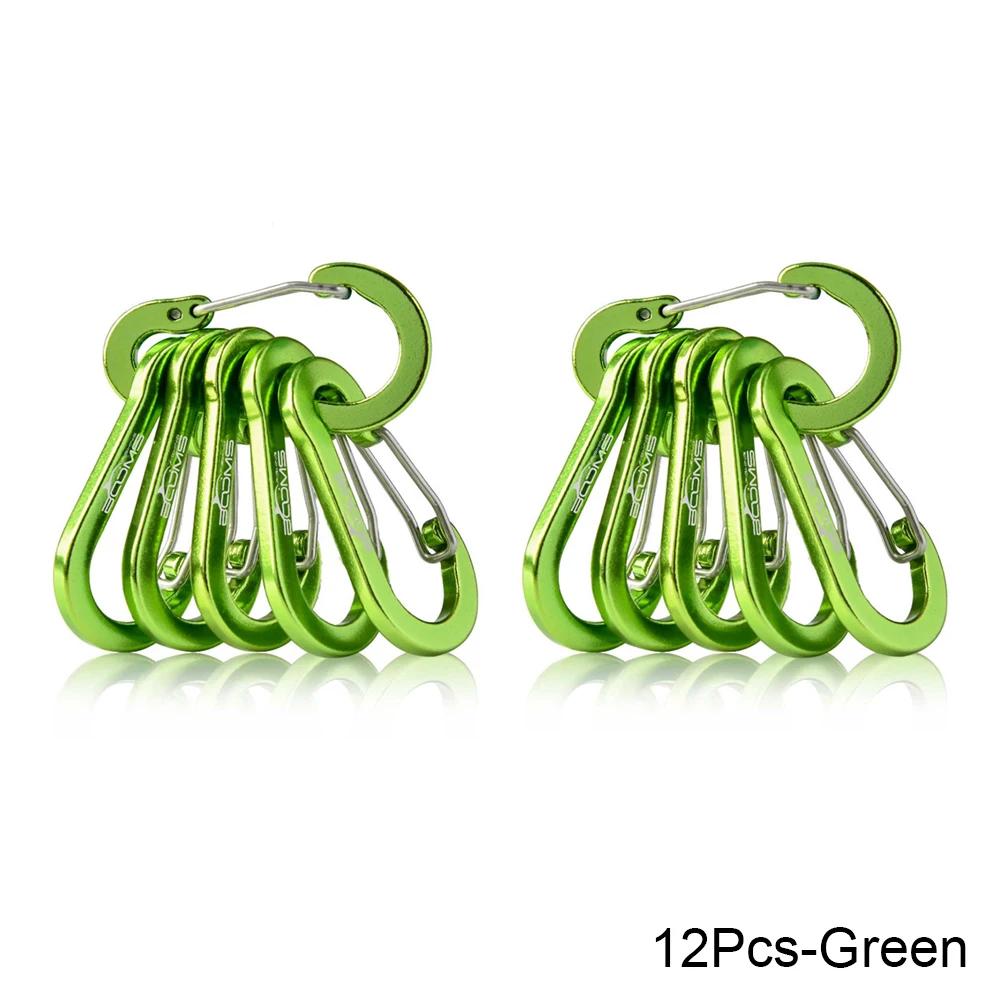 6 Pieces 12 Pieces Outside Camping Multi-tool Carabiner Steel Small Carabiner Clip Fishing Accessories High Quality Practical Daily Use
