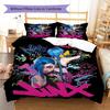 Jinx Pattern Bedding,Quilt Set Quilt Cover Pillowcase Home Birthday Gift (1 * Duvet Cover + 2 * Pillowcase, Without Core)