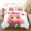 SPY×FAMILY Bedding Set Anime Anya Forger Quilt Cover Single Double Size With Pillowcase Boys Girls Bedspread