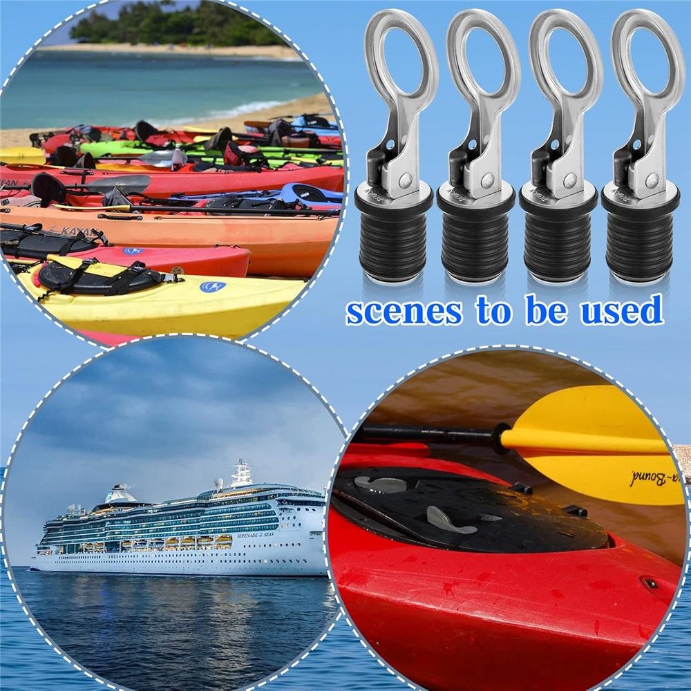 316 Stainless Steel Flip Style Drain Plug - Cam Lock Snap Tight Plug For Boat Hull, Livewell, Baitwell, Transom (Fits 1" & 1-1/4" Holes)