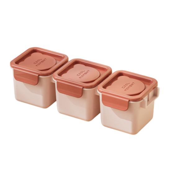 3 Stück Eiswürfelbox mit dicht schließendem Deckel Mini-Quadrat-Eiswürfelform für geruchsfreie Lagerung Mehrzweck-Lebensmittelechter PP-Eiswürfelbereiter Küchenzubehör
