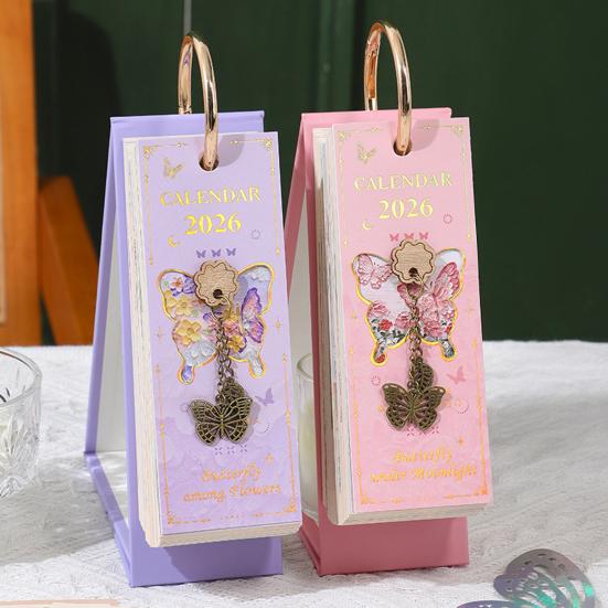 2026 Oil Pastel Desk Calendar Daily Planner Event Marker Desk Calendar Decorative Coil Bound