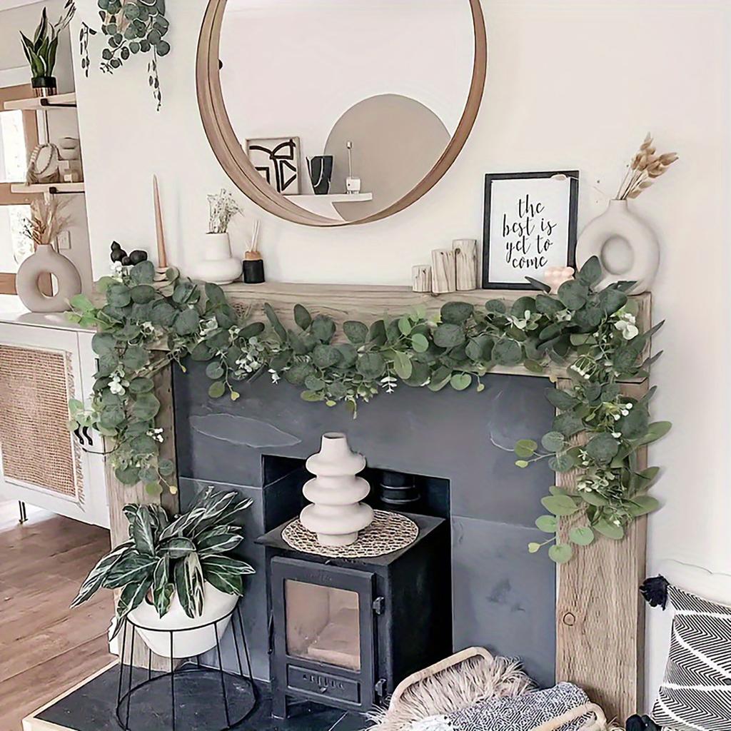 1pc Künstliche Eukalyptusblätter Grün Girlande Faux Pflanze Frühling Reben mit Weiß Blumen Beeren für Hochzeit Home Party Deco