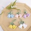 Lovely Handmade Knitted Bell Orchid Keychain for Women Girls Romantic Flower Pendant Handbag Ornament Car Accessories Gifts