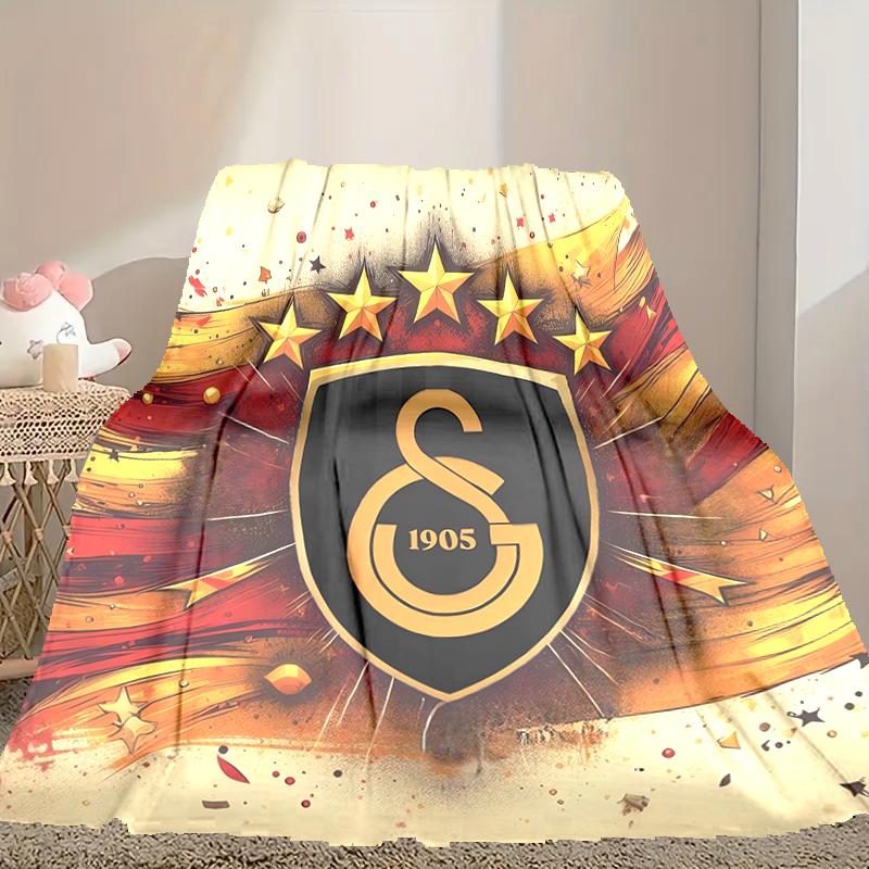 1 szt. Łatwa w pielęgnacji Koc Galatasaray SK, Idealny na kanapę, łóżko, do domu, w podróż i nie tylko, Ciepły i trwały Koc z nadrukiem