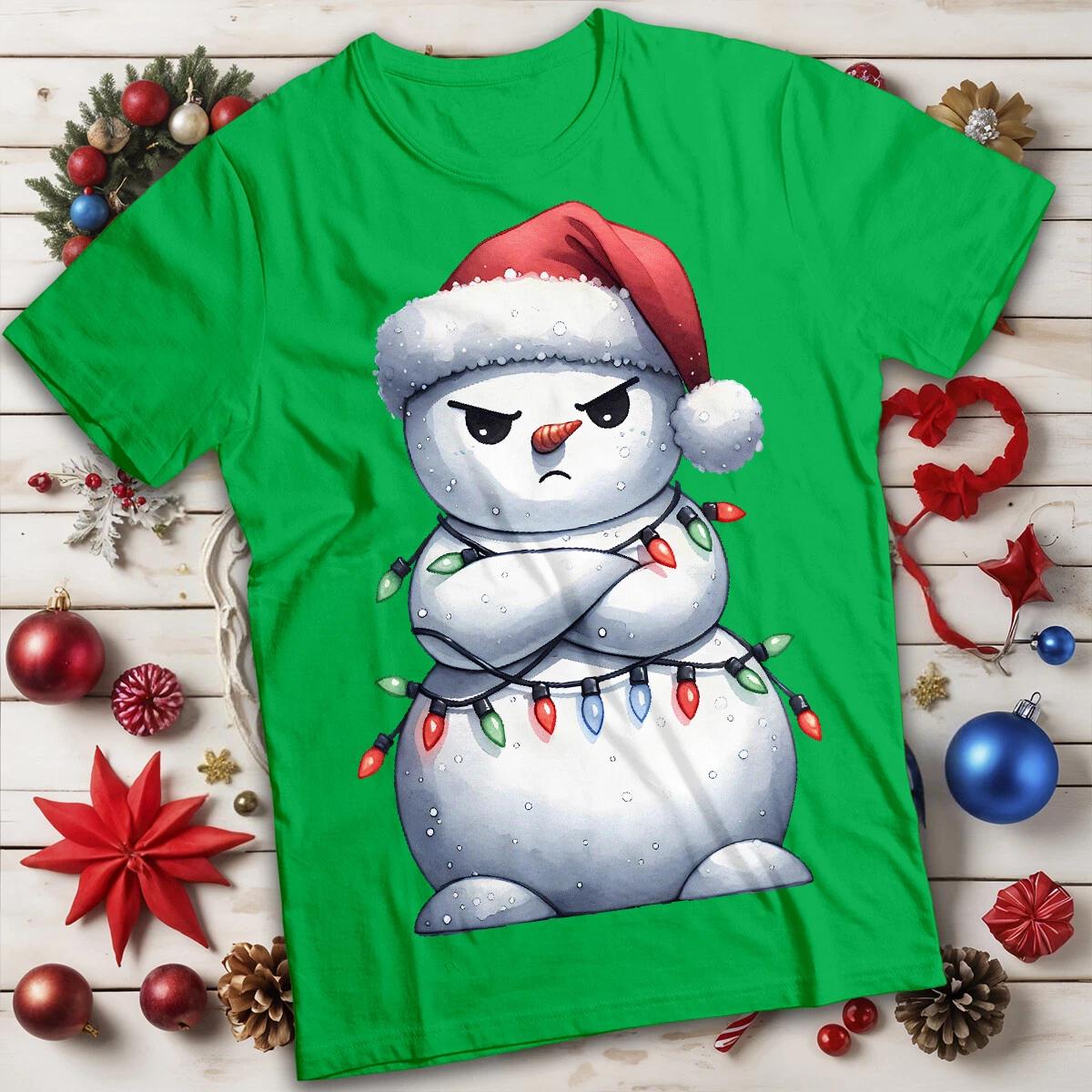 Уродливые рождественские футболки Некрасивый СНЕГОВИК Злой Снеговик Футболка #MC 100