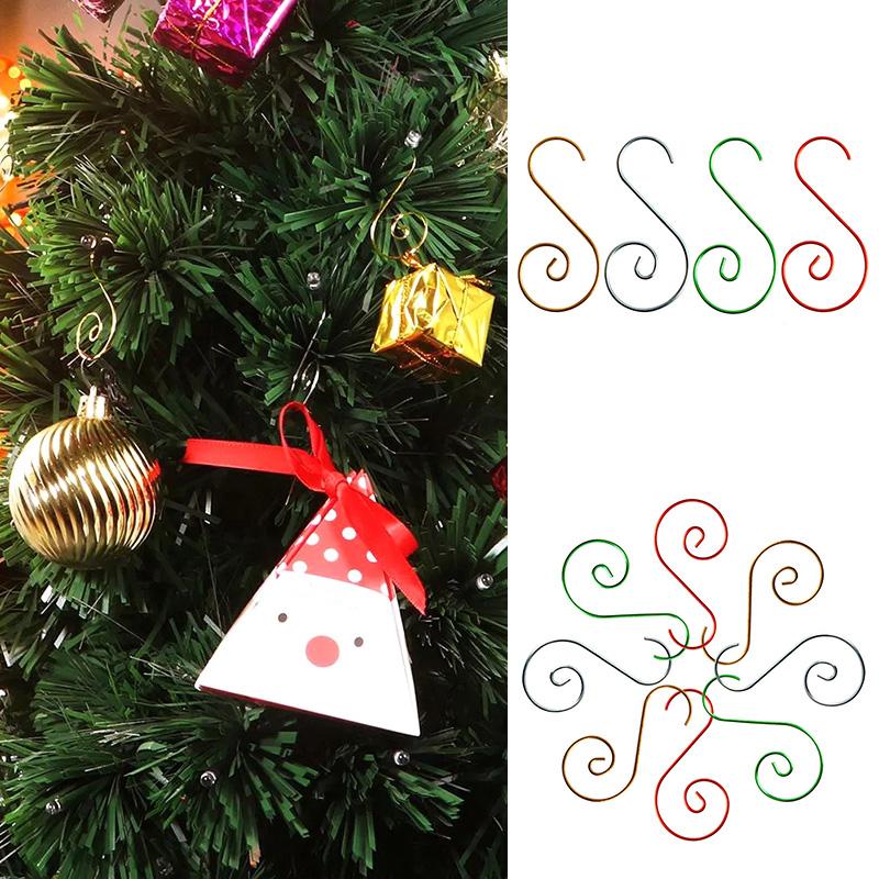 20pcs Christmas Ornament Hooks Metal S-shaped Hooks Holders For Christmas Tree Ball Pendant Hanging Decoration DIY Home Decor