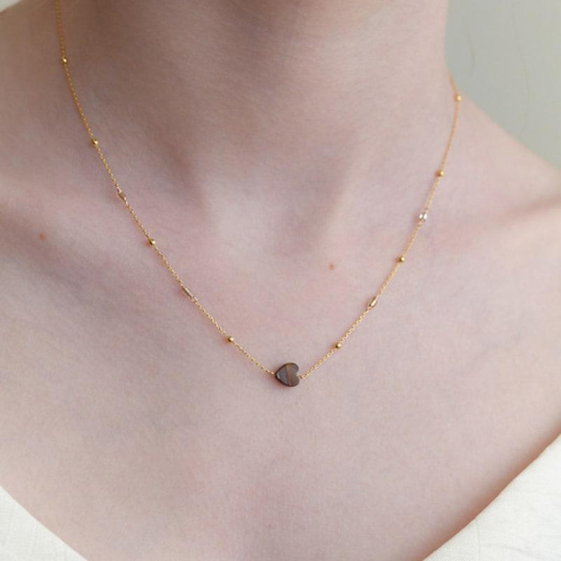 

Primaute Heart Color Necklace_BR BROWN(PRN257-BR)