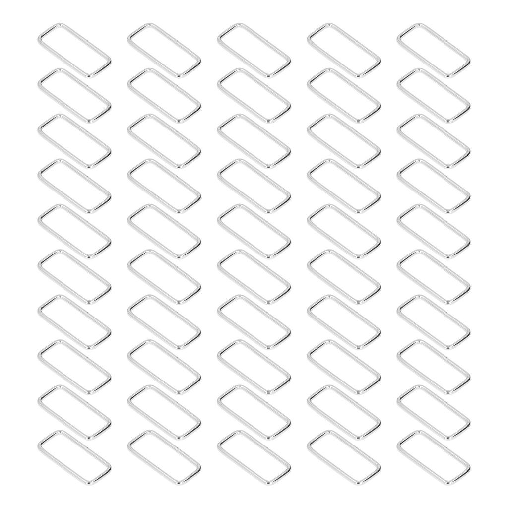 50pcs Metal Rings Durable Iron Rectangle Buckle Rings for DIY Belt Handbag Buckle Hardware Clothes Decoration