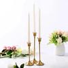 Vintage Elegant Metal and Aluminum Set of 3 Tabletop Candle Holders, Suitable for Wedding Anniversary, Home and Hotel Decoration