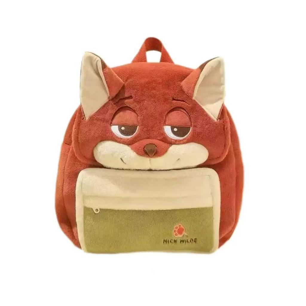 Schoolbag Cartoon Cute Crazy Zootopia Backpack Women's Plush Judy Nick Winnie the Pooh Doll Doll Backpack