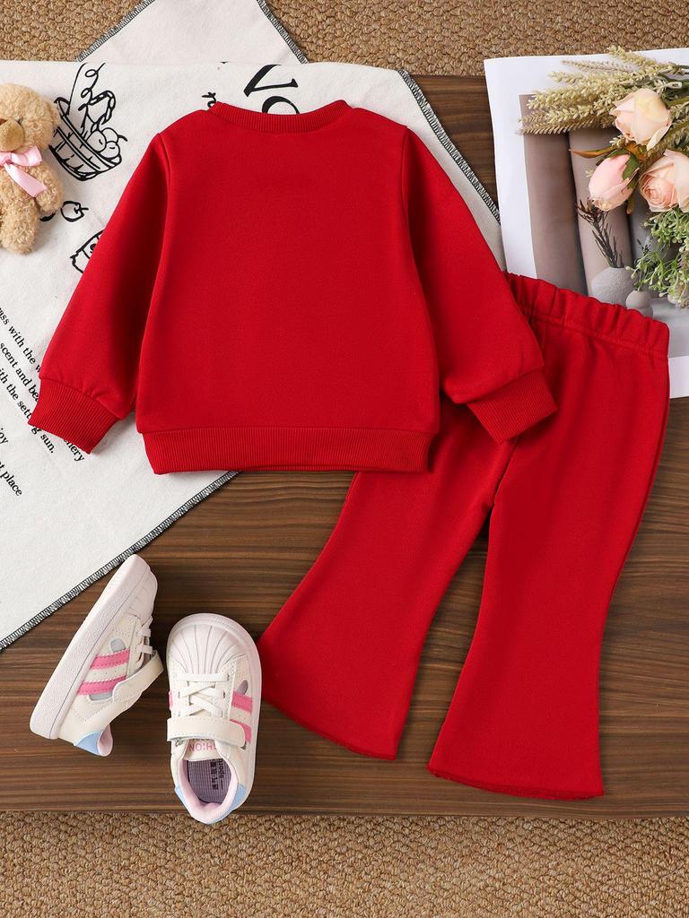 Evropská a Americká vínově červená mikina s dlouhým rukávem a tepláková souprava pro dívky