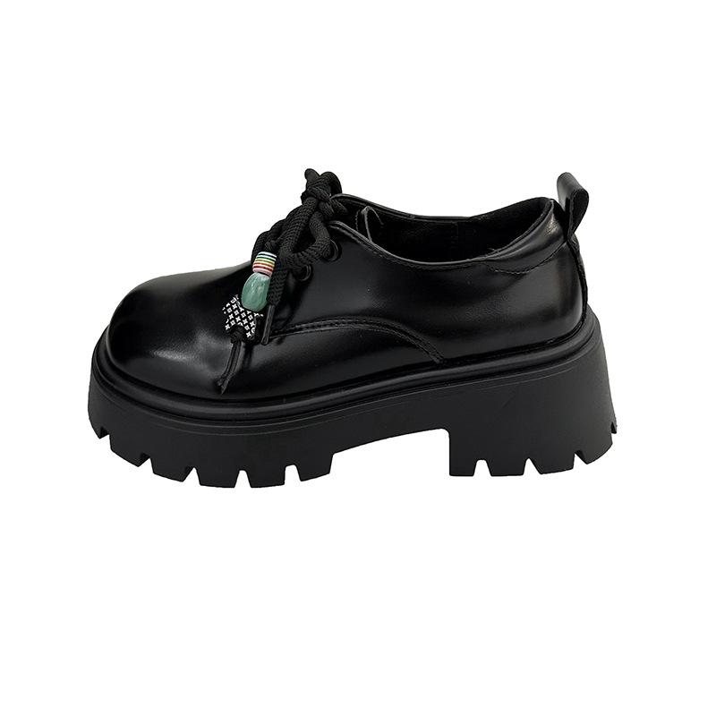 Chaussures plates à plateforme style britannique en cuir petit pour femmes 2025 nouveau printemps et automne Mary Jane polyvalentes mocassins explosifs noir jk chaussures simples