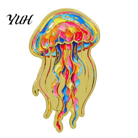 Decorative Alloy Badge Cartoon Sea Animal Metal Brooch, Dolphin Whale Seahorse Octopus Enamel Clothes Accessory Pin, Hats Bags Scarves Jackets