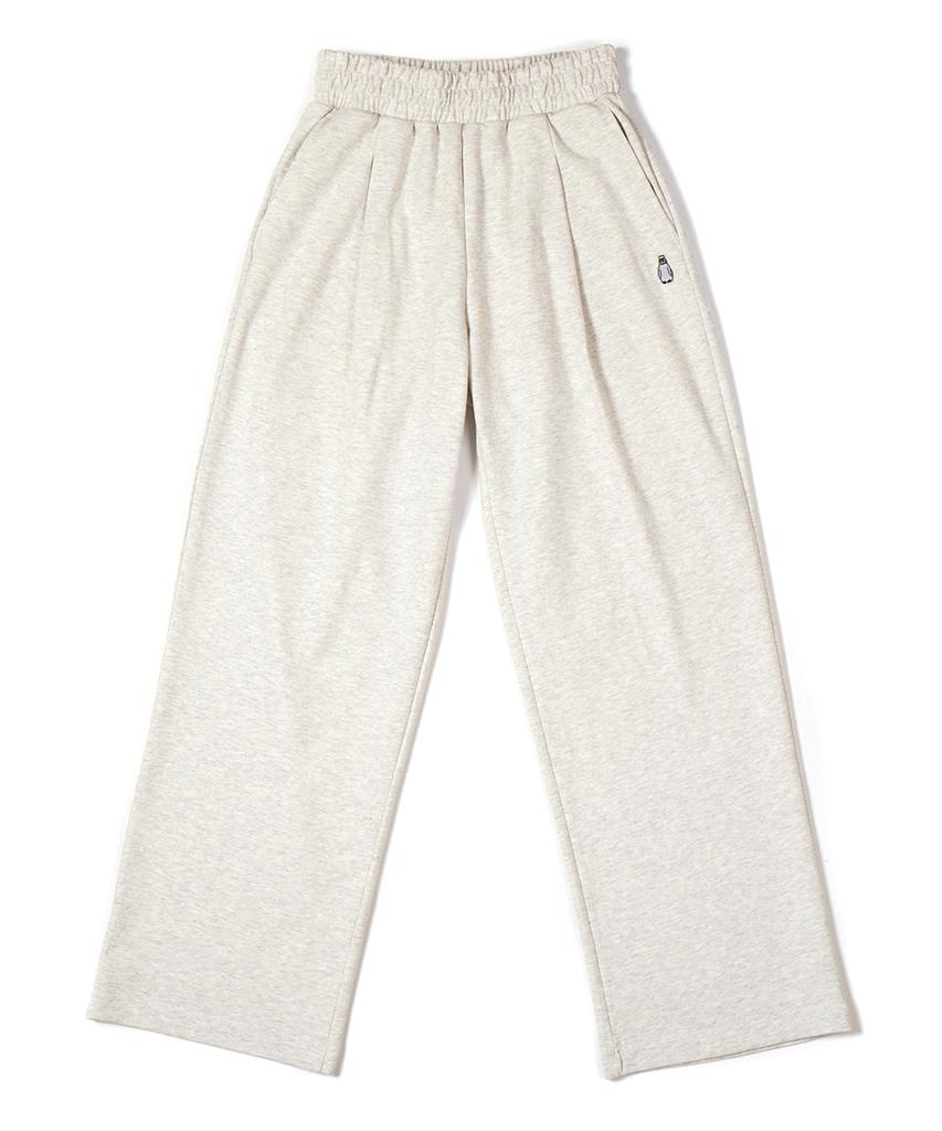 GAKKAI UNIONS One-Pleat Wide Sweatpants Oatmeal