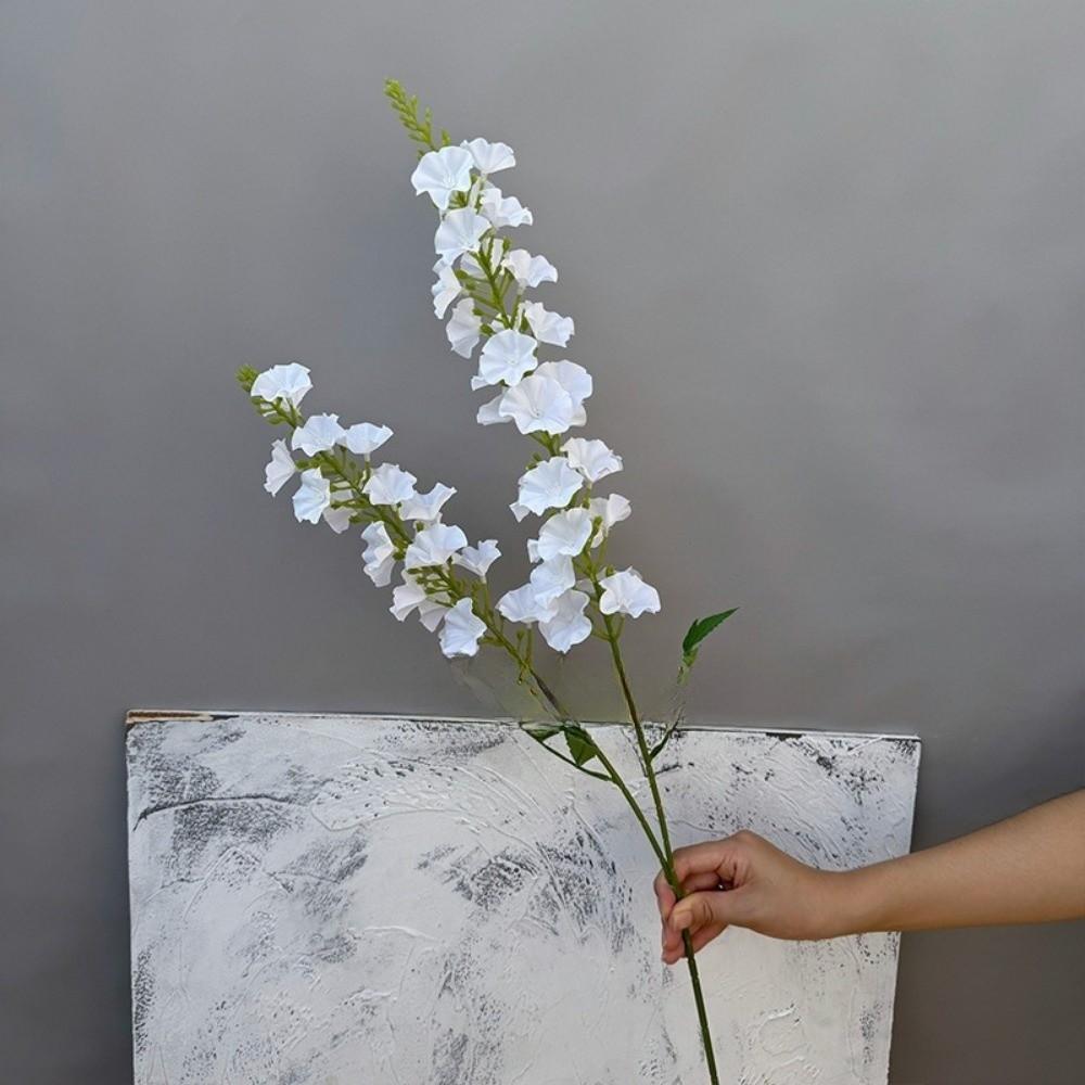 

Small Morning Glories Artificial Larkspur Flower 2 Fork Fake Silk Flower Living Room Ornaments белый