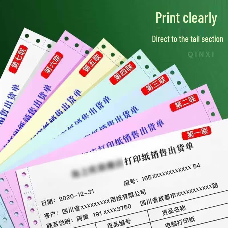 Multi-Part Continuous Form Dot Matrix Printer Paper