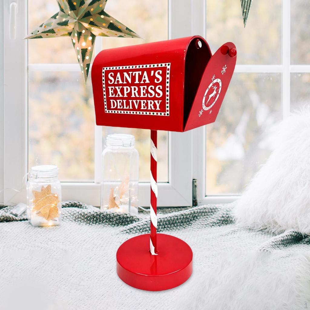 Christmas Mailbox Decoration Letterbox Figurine Centerpiece Holiday Gift Collectible Santa