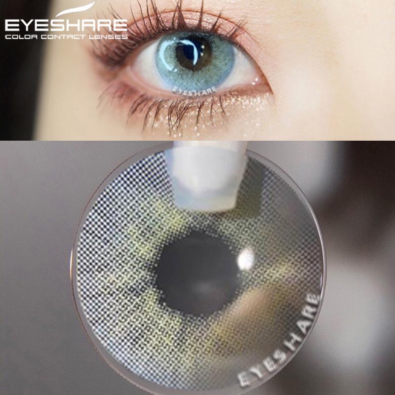 Eyeshare 2 Stück farbige Kontaktlinsen für Augen, Aurora, blau, grün, farbige Linsen, kosmetische Jahreskontaktlinsen für Augen, Schönheit, Make-up