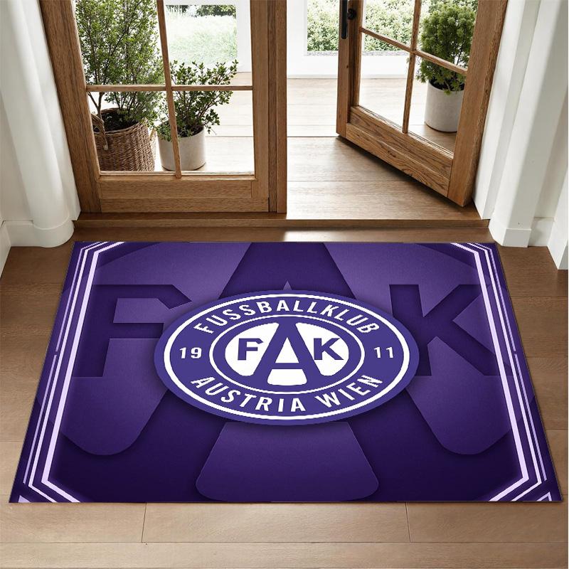 Austria Wien FC Design Crystal Velvet Rug Soft Decorative Mat for Bedroom Entrance
