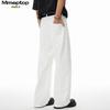 MMOPTOP Men's Japanese Style Pure Cotton Wide-Leg Drapey Denim Jeans MNZK23