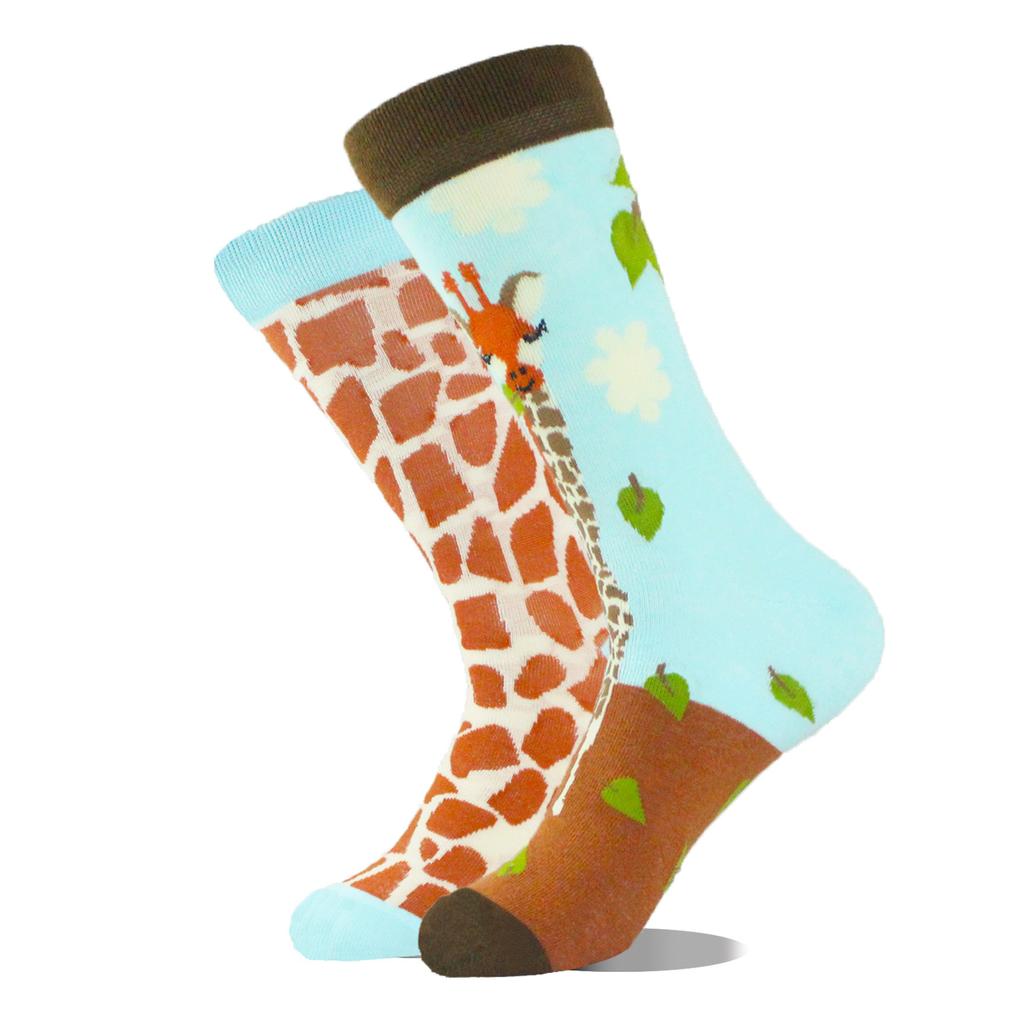 Chaussettes Nouvelle Mode Créatives Animal AB Asymétriques en Coton Personnalisées Populaires Street Jacquard Chaussettes Couple