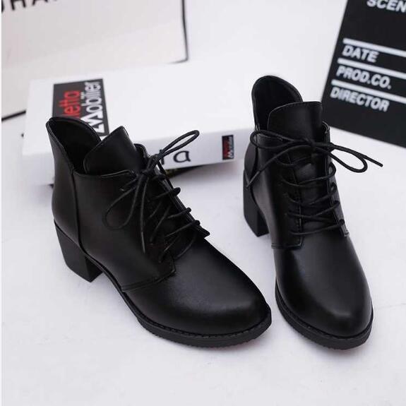 Женские туфли на высоком каблуке ботинки Martain туфли из искусственной кожи с острым носком на шнуровке осенне-зимняя обувь 40 4573₽