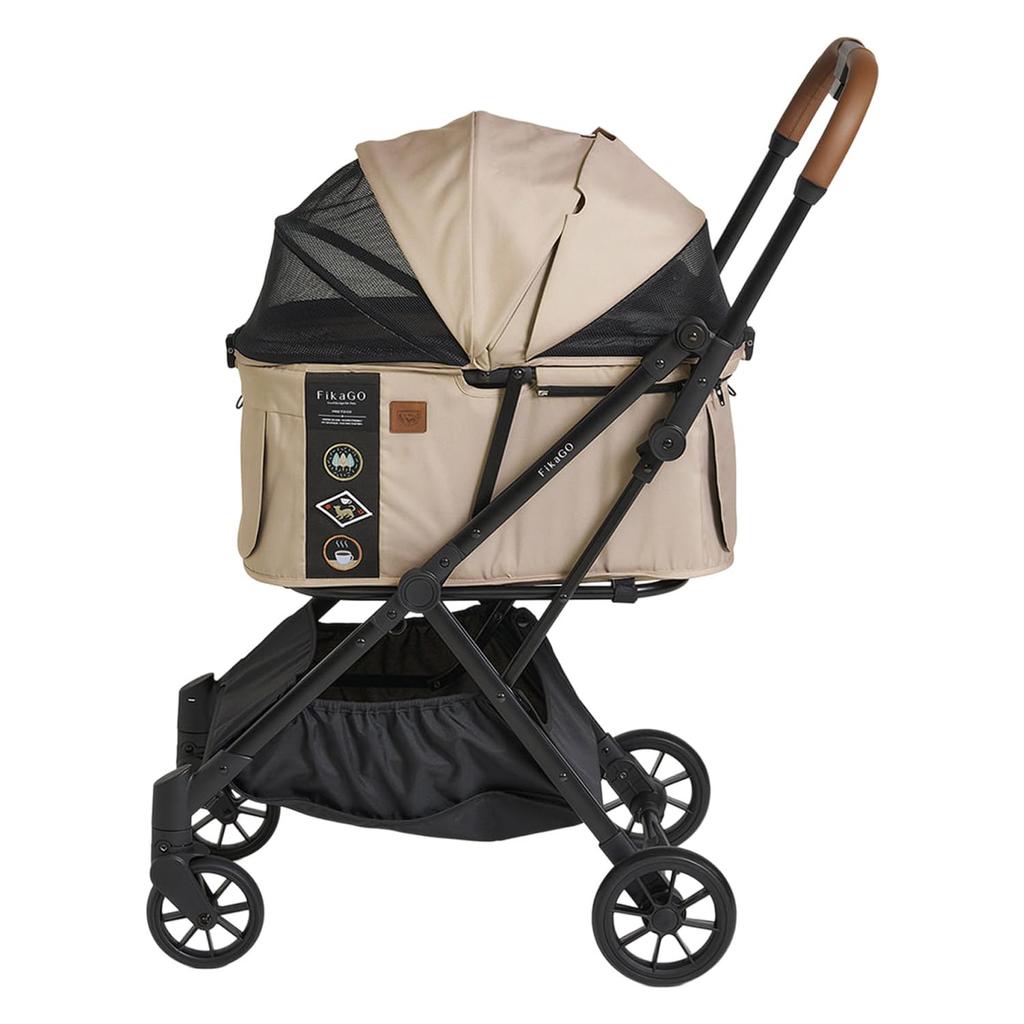 Combi ComPet FikaGO FREE TO GO 2 Hygge Note Automatic Folding Pet Cart for Dogs and Cats Compact Load Capacity Beige Beige/Gray/Blue 20kg_Hygge