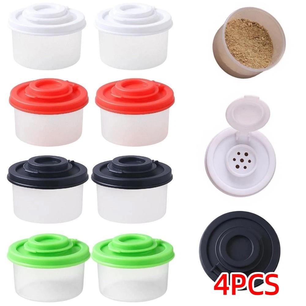 4Pcs Mini Seasoning Jar Dustproof 50ml Spice Tools Airtight Seal Insect-proof Salt Pepper Shake Bottle Lunch Box