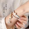 Fashion New Chinese Two Circles Wenwan Bracelet Star Moon Bodhi Shoushan Stone Charcoal Grilled Bodhi Cat Claw Small Fresh Bracelet