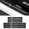 Car Carbon Door Sill Plate Protector Stickers For J10 X-Trail Qashqai Juke Leaf Micra NOTE Patrol Pulsar NISMO Accessorie