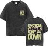 System of A Down Toxicity Album Graphic Washed Tshirt Unisex Women Rock Oversized T Shirts Unisex Vintage Alternative Metal Tshirts