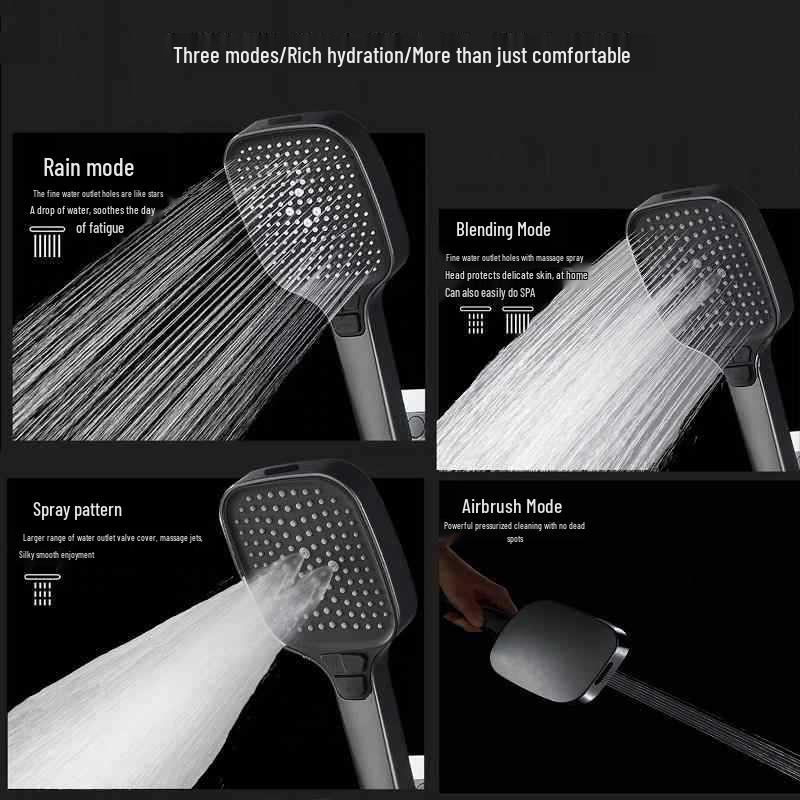 Handheld Water Heater Shower Head with Large Panel for Household Bathrooms