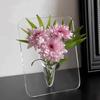 Clear Acrylic Frame Flower Vase Modern Art Home Decor Decorative for Desktop Bookshelf Display Living Room Decoration Vases